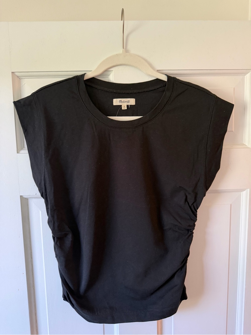 Madewell Black Short-Sleeve Side-Ruched Tee